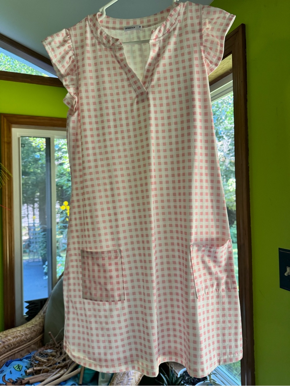 Pink Gingham Swim Coverup Dress by Opalina